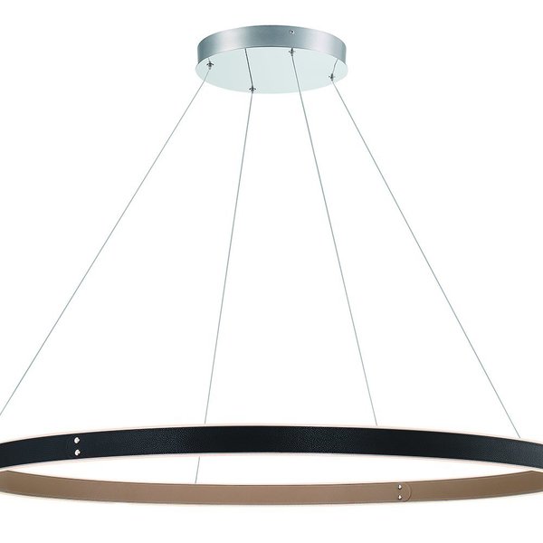 Eurofase Verdura Modern Integrated LED Indoor Chandelier, 1-Light, Round, Dimmable, Black/Brown 43898-015